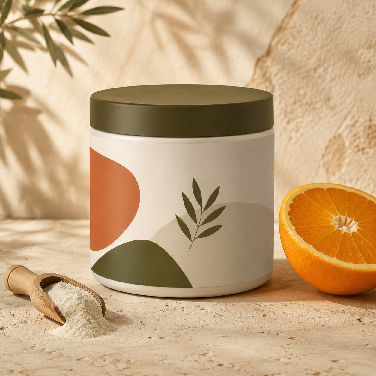 Illustrated packaging of Collagen with Vitamin C